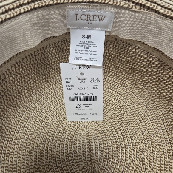 NWT J. Crew Factory Tan Woven Summer Hat - Picture 3 of 3